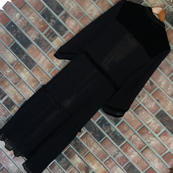 Velvet trim kimono - Picture 9 of 9